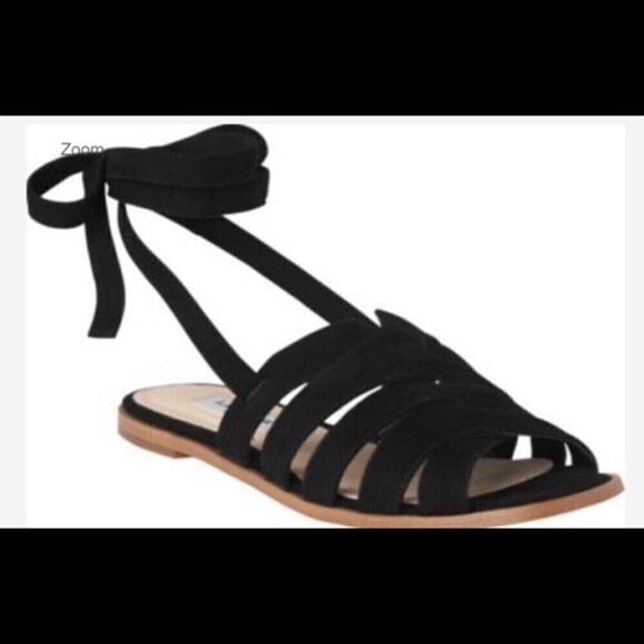 L.k. Bennett Selma Suede Bla-black Ankle wrap flat - Picture 3 of 8